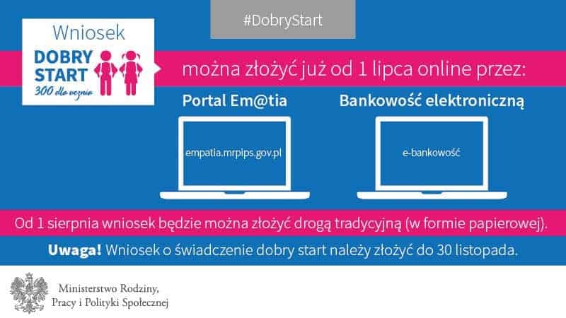 Jak złożyć wniosek o dopłatę w programie Dobry Start?